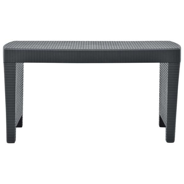 vidaXL طقم جلسة حديقة بيسترو 3 قطع بلاستيك أنثراسيت