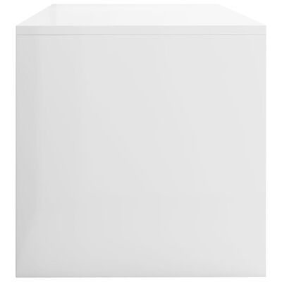 vidaXL خزانة تلفزيون أبيض لامع 120×40×40 خشب حبيبي