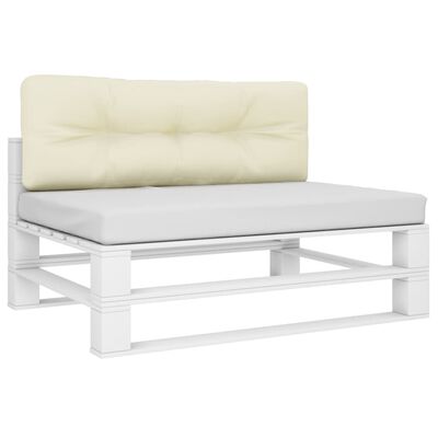 vidaXL وسادة أريكة طبليات كريمي 120×40×10 سم