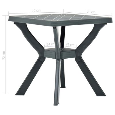 vidaXL طاولة بيسترو أنثراسيت 70×70×72 سم بلاستيك