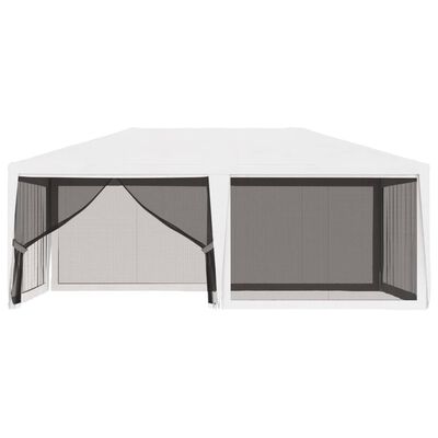 vidaXL خيمة حفلات مع 4 جدران جانبية شبكية 4×6 م أبيض