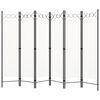 vidaXL مقسم غرفة ذو 6 ألواح أبيض 240×180 سم