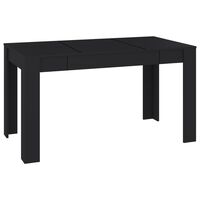 vidaXL طاولة سفرة أسود 140×74.5×76 سم خشب حبيبي