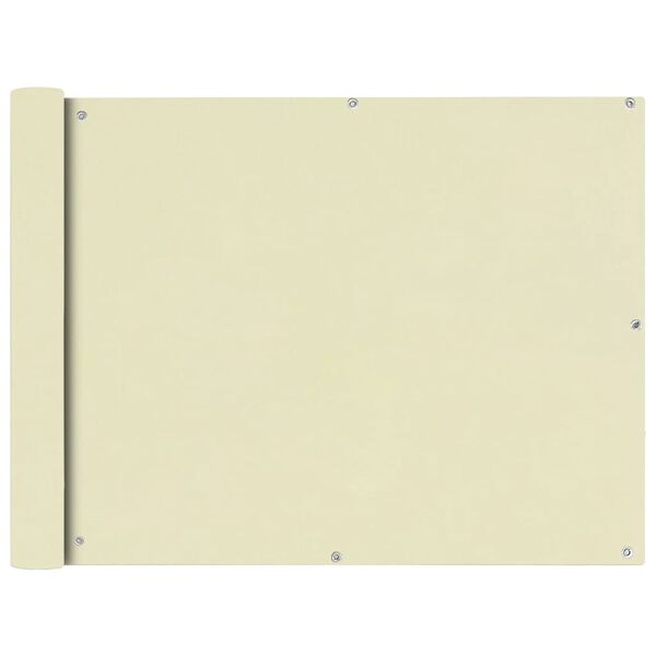 vidaXL حاجز شرفة قماش أكسفورد 90×400 سم كريمي