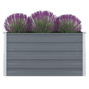 vidaXL حوض حديقة مرتفع 100&times;100&times;45 سم فولاذ مجلفن رمادي