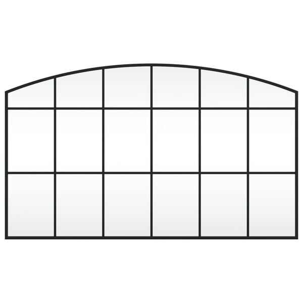 مرآة حائط VidaXL سوداء مقاس 100x60 سم حديد مقوسة