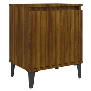 vidaXL خزانة سرير بأرجل معدنية أوك بني 40&times;30&times;50 سم