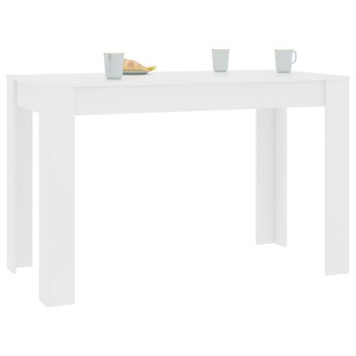 vidaXL طاولة طعام أبيض 120×60×76 سم خشب مضغوط