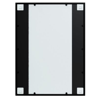vidaXL مرآة حائط لون أسود 60x80 سم معدن