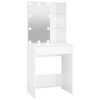 vidaXL Dressing Table with LED High Gloss White 60x40x140 cm - Untranslated