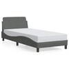 vidaXL إطار سرير "Dover" رمادي داكن 90&times;200 سم من القماش