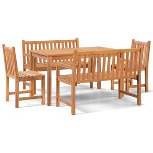 vidaXL عدد 5 قطع طقم سفرة حديقة خشب ساج صلب