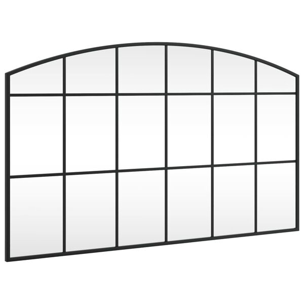 مرآة حائط VidaXL سوداء مقاس 100x60 سم حديد مقوسة