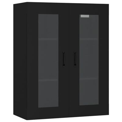 vidaXL خزانة حائط معلقة لون أسود 90x34x69,5 سم