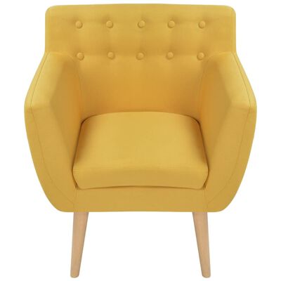 vidaXL كرسي بذراعين قماش أصفر