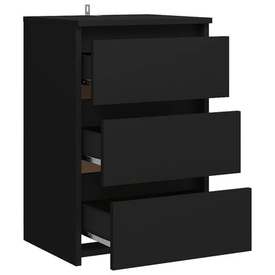 vidaXL خزانة سرير أسود 40×35×62.5 سم خشب حبيبي