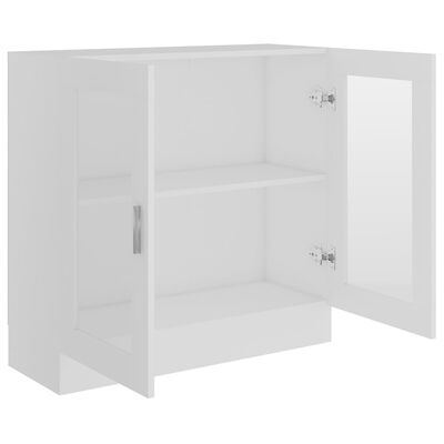 vidaXL خزانة فيترين أبيض 82.5×30.5×80 سم خشب حبيبي