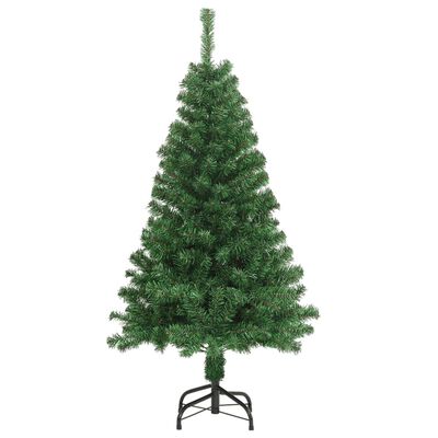 vidaXL شجرة كريسماس صناعية ذات أغصان كثيفة أخضر 120 سم PVC