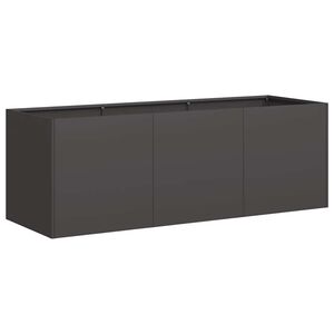 vidaXL وعاء زرع أسود 120x40x40 سم من الفولاذ المدلفن على البارد