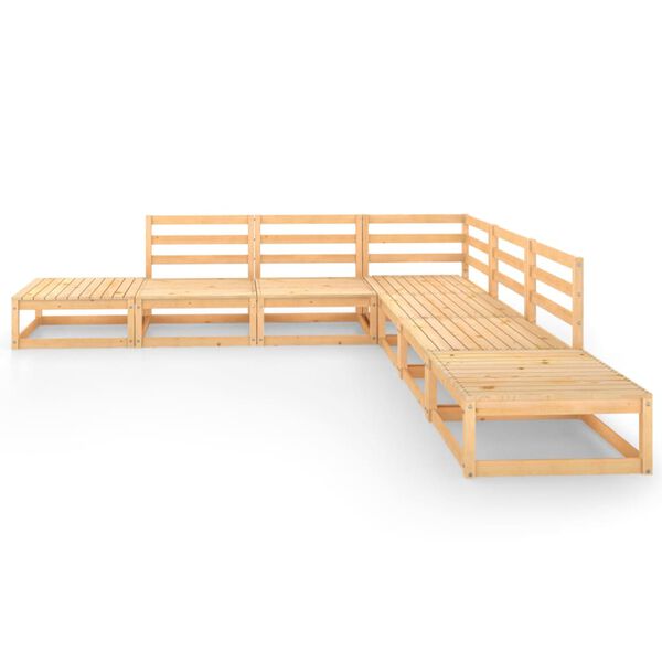 vidaXL طقم جلسة حديقة 7 قطع خشب صنوبر صلب