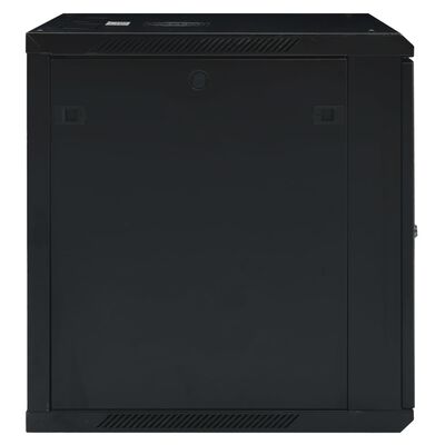vidaXL خزانة شبكة 12U مثبتة على الحائط نوع IP20 مقاس 19 بوصة 600×600×640 ملم