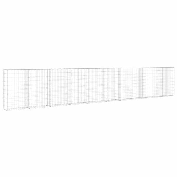 vidaXL جدار جابيون مع أغطية فولاذ مجلفن 600&times;30&times;100 سم