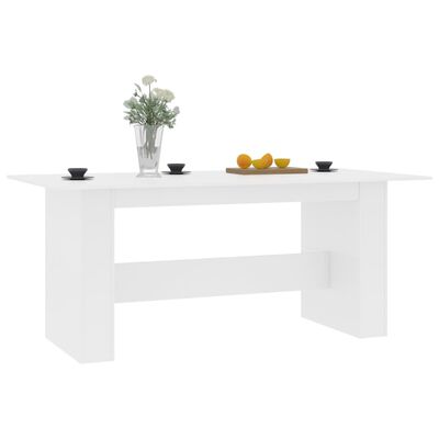 vidaXL طاولة طعام أبيض 180×90×76 سم خشب مضغوط