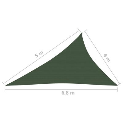 vidaXL مظلة شراعية 160 جم/م² أخضر داكن 4×5×6.8 م HDPE