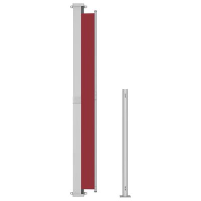 vidaXL مظلة فناء جانبية قابلة للسحب 220×500 سم لون أحمر