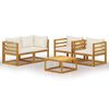 3057640 vidaXL 5 Piece Garden Lounge Set with Cushion Cream Solid Acacia Wood (311853+311866+2x311868) - Untranslated