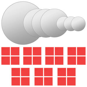 vidaXL طقم 7 ق مرآة حائطية دائرية زجاج