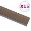 vidaXL Stair Nosings in L-shape 15 pcs Aluminium 90 cm Brown - Untranslated