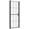 vidaXL باب دش زجاج مقسّى 81&times;195 سم أسود