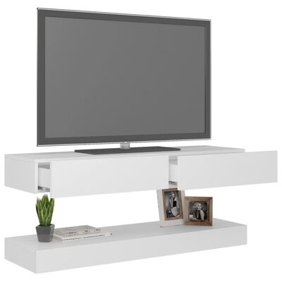 vidaXL خزانة تلفزيون مع أضواء ليد أبيض 120×35 سم