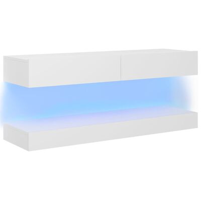 vidaXL خزانة تلفزيون مع أضواء ليد أبيض 120×35 سم