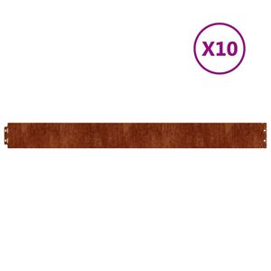 vidaXL سياجات عشب 10 ق 103x10 سم فولاذ كورتن مرن