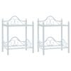 vidaXL طاولات سرير جانبية 2 ق فولاذ وزجاج مقسّى 45&times;30.5&times;60 سم أبيض