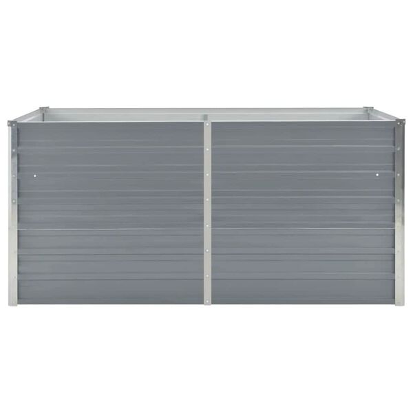 vidaXL حوض حديقة مرتفع 160&times;80&times;45 سم فولاذ مجلفن رمادي