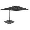 276347 vidaXL Outdoor Umbrella with Portable Base Anthracite (41611+44637) - Untranslated