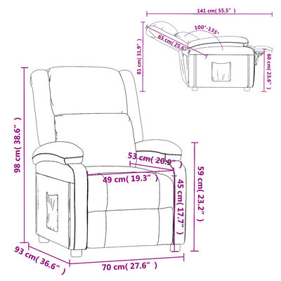 vidaXL كرسي قابل للإمالة جلد صناعي كابتشينو