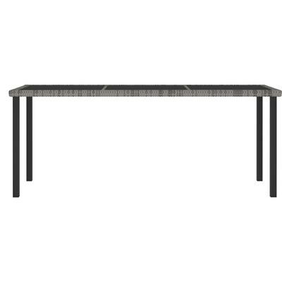 vidaXL طاولة سفرة حديقة رمادي 180×70×73 سم بولي روطان