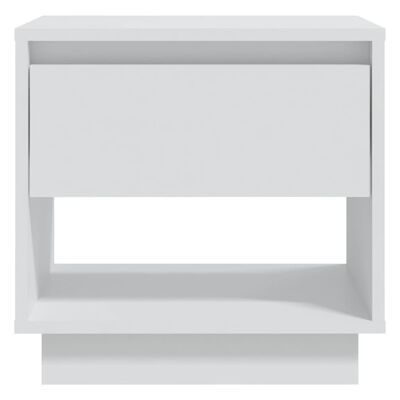 vidaXL خزانة جانب السرير أبيض 45×34×44 سم خشب صناعي
