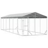 vidaXL Outdoor Dog Kennel with Roof Silver 3x9x2,5 m Galvanised Steel - Untranslated