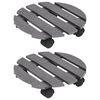 149032 vidaXL Plant Trolleys 2 pcs Grey &Oslash;30x7,5 cm WPC - Untranslated