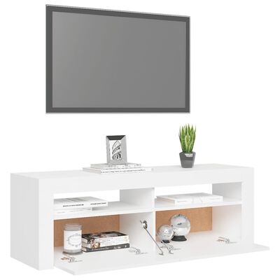 vidaXL خزانة تلفزيون مع أضواء ليد أبيض 120×35×40 سم