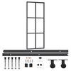 3081945 vidaXL Sliding Door with Hardware Set ESG Glass&Aluminium 76x205 cm(151011+145263) - Untranslated