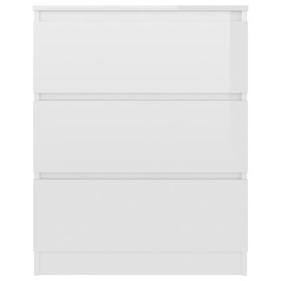 vidaXL خزانة جانبية أبيض لامع 60×35×76 سم خشب حُبيبي