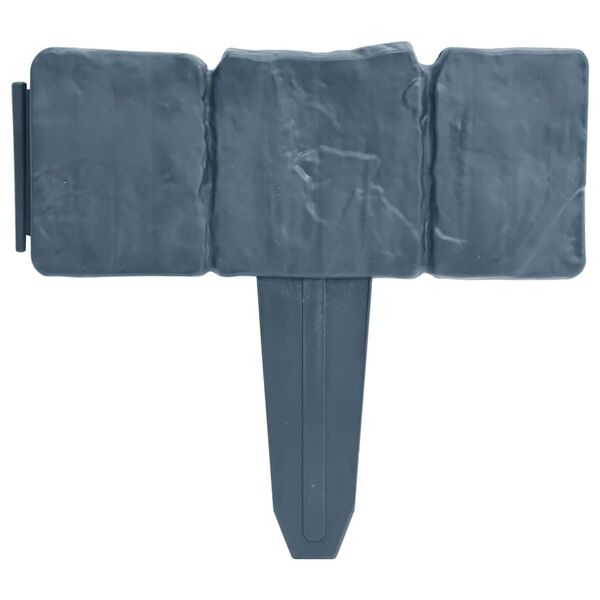 vidaXL سياج حديقة / سياج مرج بلاستيك مظهر حجري 41 قطعة 10 م