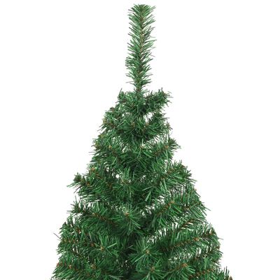 vidaXL شجرة كريسماس صناعية ذات أغصان كثيفة أخضر 240 سم PVC