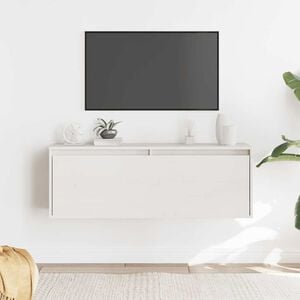 vidaXL خزانة حائط لون أبيض 35x30x100 سم خشب صنوبر صلب